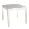 Set Tavolo alluminio + 4 Sedie alluminio sullivan bianco con textilene bianco cm 55x46h43/88