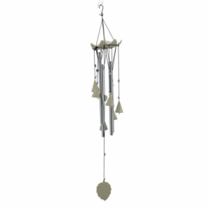 Campanello metallo bianco foglia cmÃ¸12,7h79
