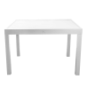 Set Tavolo alluminio + 4 Sedie alluminio sullivan bianco con textilene bianco cm 55x46h43/88