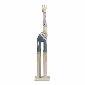 Giraffa legno azzurro bianco cm16x10h80