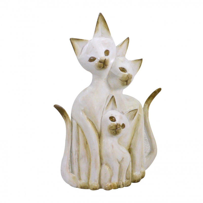 Gatto legno bianco marrone cm26x7h40