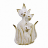 Gatto legno bianco marrone cm26x7h40