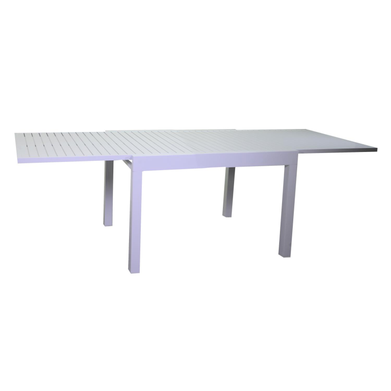 Set Tavolo alluminio + 4 Sedie alluminio sullivan bianco con textilene bianco cm 55x46h43/88