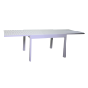 Set Tavolo alluminio + 4 Sedie alluminio sullivan bianco con textilene bianco cm 55x46h43/88