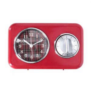 Orologio plastica con timer rosso cm17x5x10,5