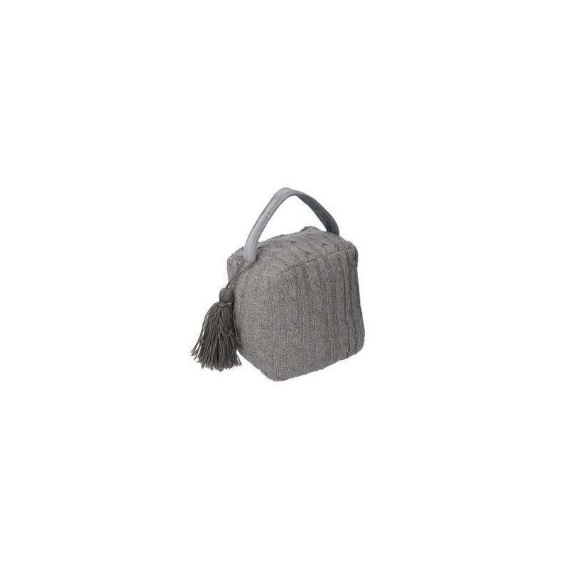 Fermaporta tessuto borsa grigio quadro cm12x10h15/20