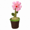 Fermaporta tessuto fiore rosa cm12x12h35