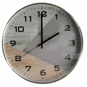 Orologio plastica effetto legno bianco e grigio tondo cm ø30,5