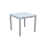 Set Tavolo alluminio + 4 Sedie alluminio sullivan bianco con textilene bianco cm 55x46h43/88