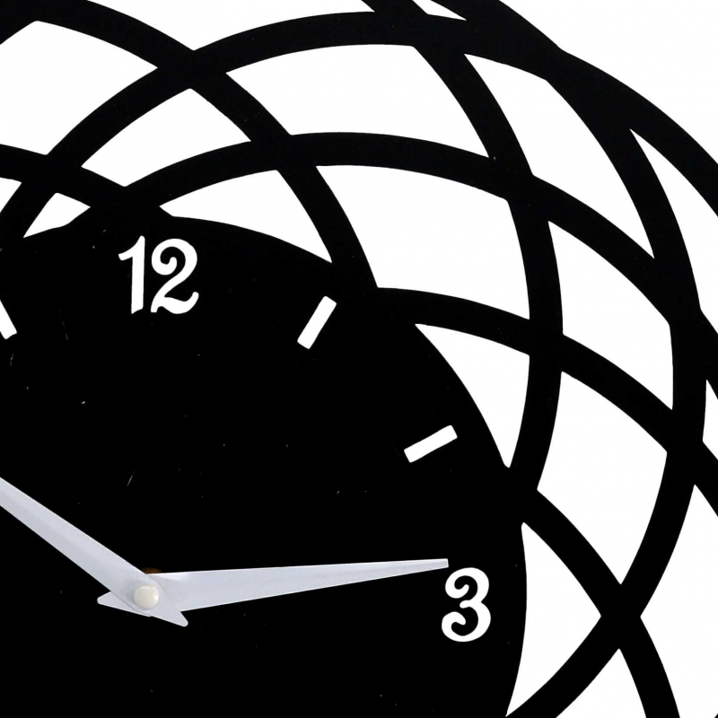 Orologio metallo cerchi nero tondo cm ø40h2