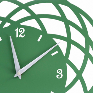 Orologio metallo cerchi verde tondo cm ø40h2