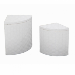 Cestone paper bianco 1-2 angol c/foderacm40x40h53