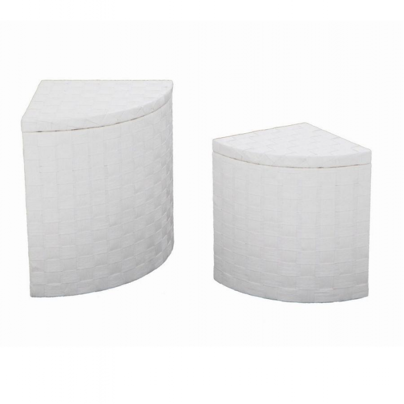 Cestone paper bianco 1-2 angol c/foderacm40x40h53