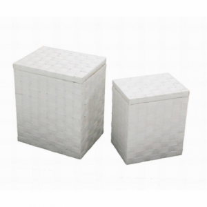 Cestone paper bianco 1-2 con fodera rettangolare cm45x35h54
