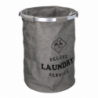 Cestone tessuto sacco grigio tondo pieghevole cm ø40h55
