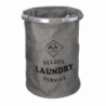 Cestone tessuto sacco grigio tondo pieghevole cm ø40h55
