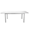 Set Tavolo alluminio + 6 Sedie alluminio sullivan bianco con textilene bianco cm 55x46h43/88