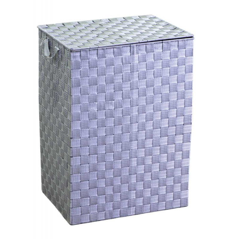Cestone poliestere 1-3 grigio foderato rettangolare cm40x30h55