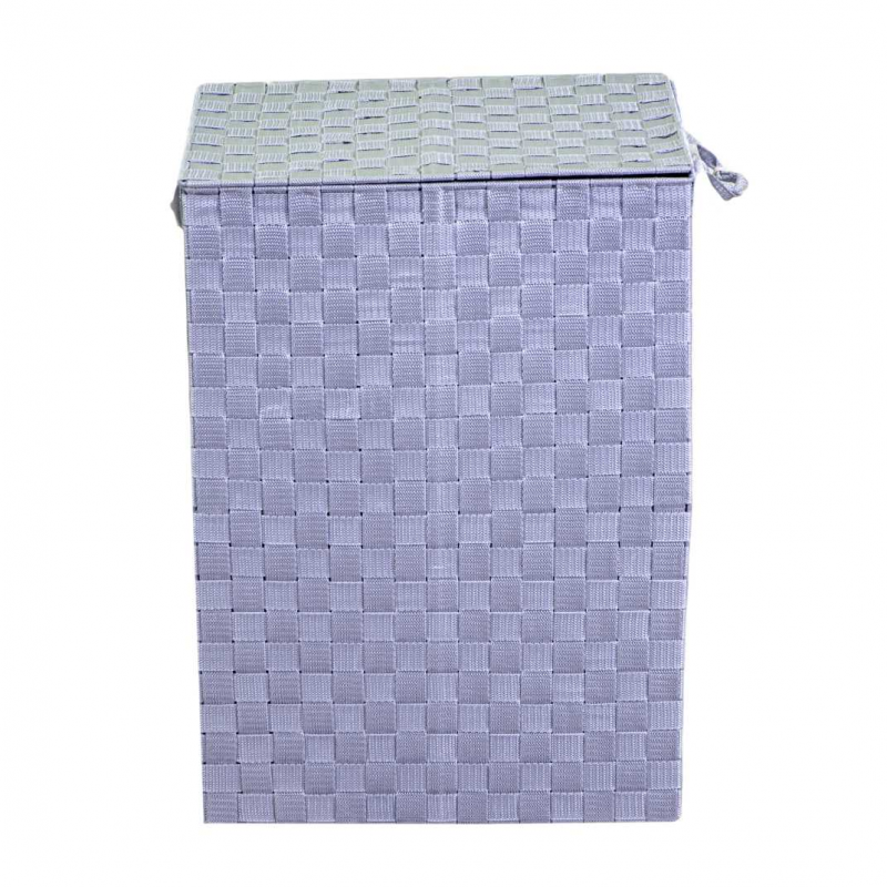 Cestone poliestere 1-3 grigio foderato rettangolare cm40x30h55