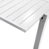 Set Tavolo alluminio + 6 Sedie alluminio sullivan bianco con textilene bianco cm 55x46h43/88