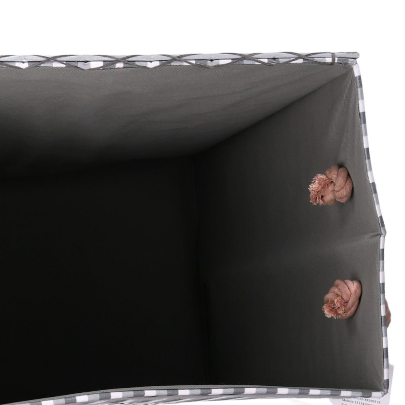 Cestone tessuto laundry grigio con coperchio cm40x30h60