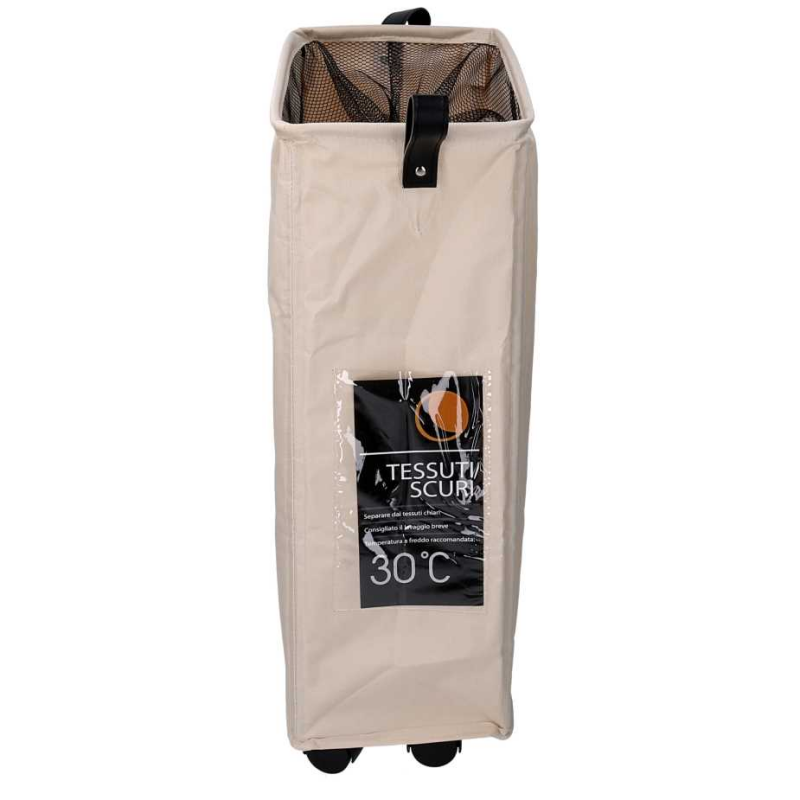 Cestone tessuto beige pieghevole cm39x19,5h58