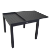 Set Tavolo alluminio + 4 Sedie alluminio sullivan impilabile antracite cm 55x46h43/88