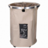 Cestone tessuto beige tondo pieghevole cm ø40h55