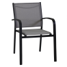 Set Tavolo alluminio + 4 Poltrone alluminio sullivan impilabile antracite cm 61x56h43/60/84