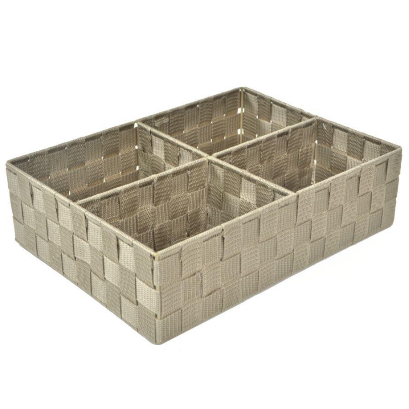 Cassetto poliestere tortora 4 scomparticm37x27h10