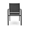 Set Tavolo alluminio + 4 Poltrone alluminio sullivan impilabile antracite cm 61x56h43/60/84