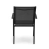 Set Tavolo alluminio + 4 Poltrone alluminio sullivan impilabile antracite cm 61x56h43/60/84