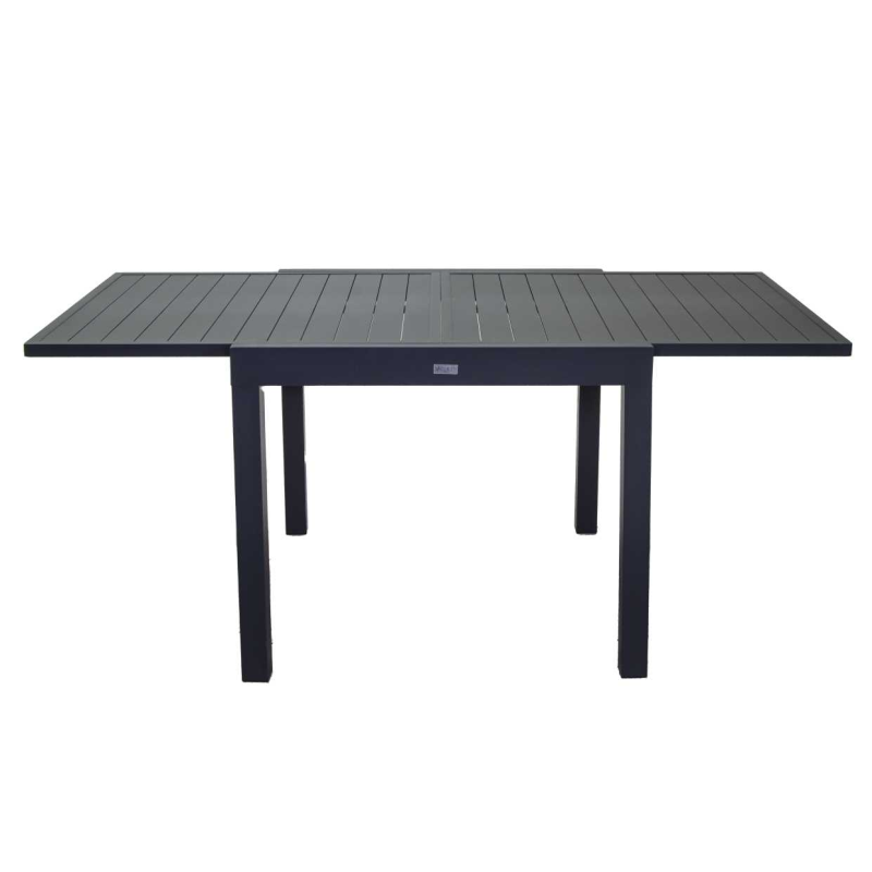 Set Tavolo alluminio + 4 Poltrone alluminio sullivan impilabile antracite cm 61x56h43/60/84