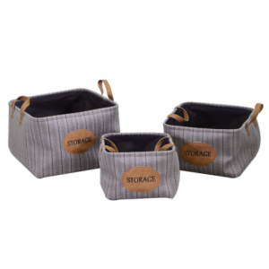 Cesta tessuto 1-3 grigio quadro cm35x35h30