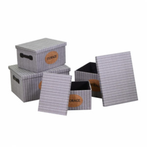 Zoom Scatola tessuto 1-4 grigio rettangolare cm 40x30h22