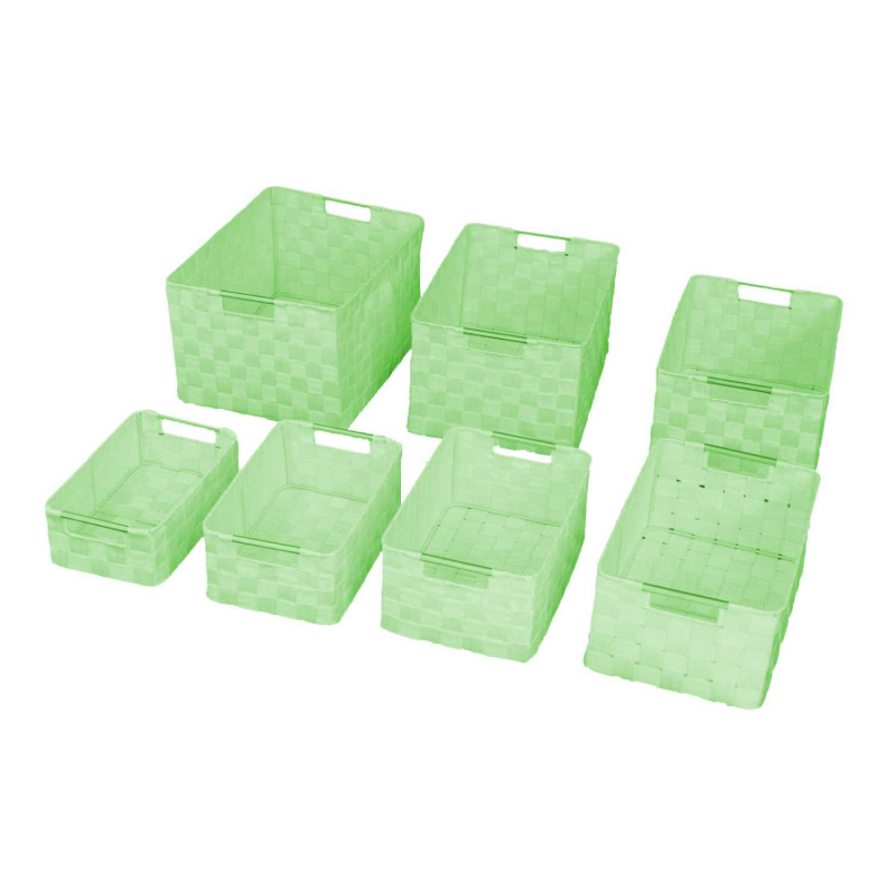 Cassetto poliestere 1-7 verde chiaro rettangolare cm38x28h21