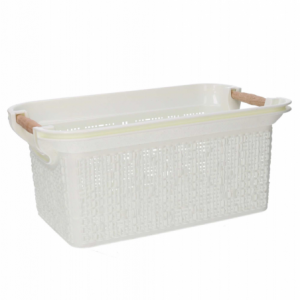 Cassetto plastica bianco rettangolare cm53x34h24,5