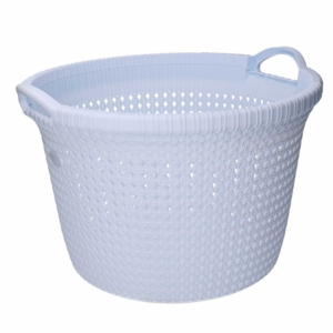 Cesta portabiancheria plastica bianca tonda cm ø48,6h32,6