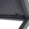 Set Tavolo alluminio + 4 Poltrone alluminio sullivan impilabile antracite cm 61x56h43/60/84