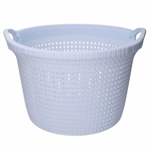 Zoom Cesta portabiancheria plastica bianca tonda cm ø48,6h32,6