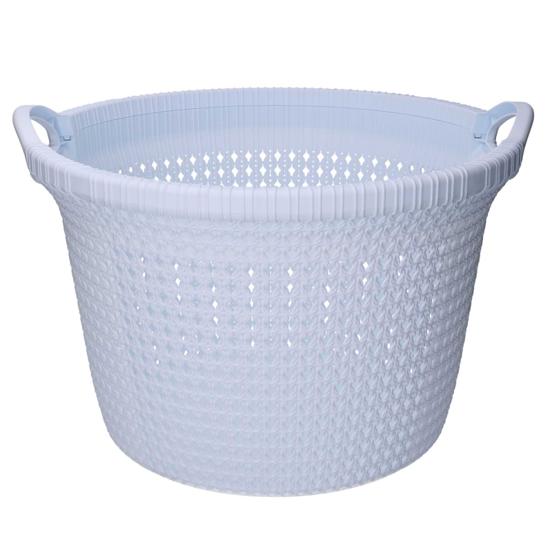 Cesta portabiancheria plastica bianca tonda cm ø48,6h32,6