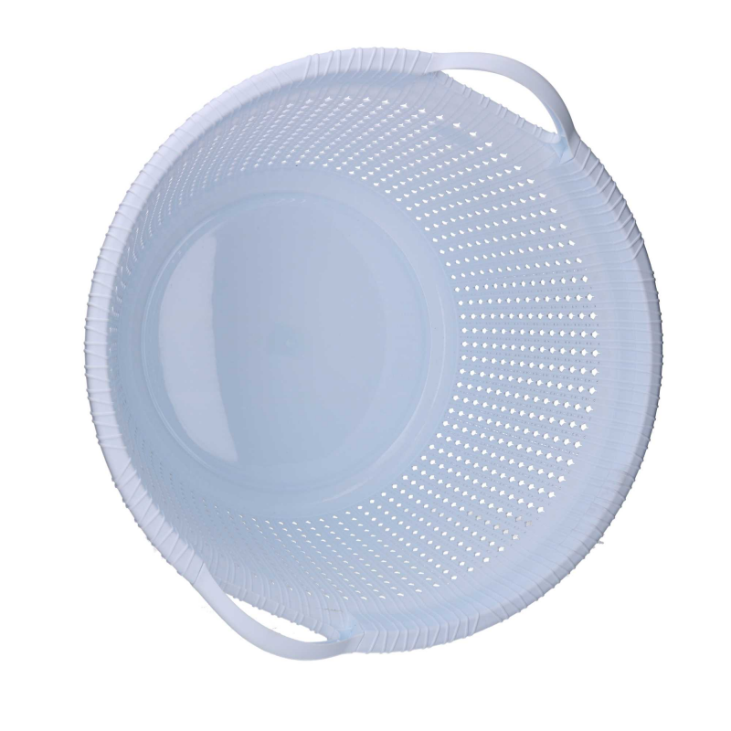 Cesta portabiancheria plastica bianca tonda cm ø48,6h32,6
