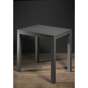 Set Tavolo alluminio + 4 Sedie alluminio sullivan impilabile antracite cm 55x46h43/88