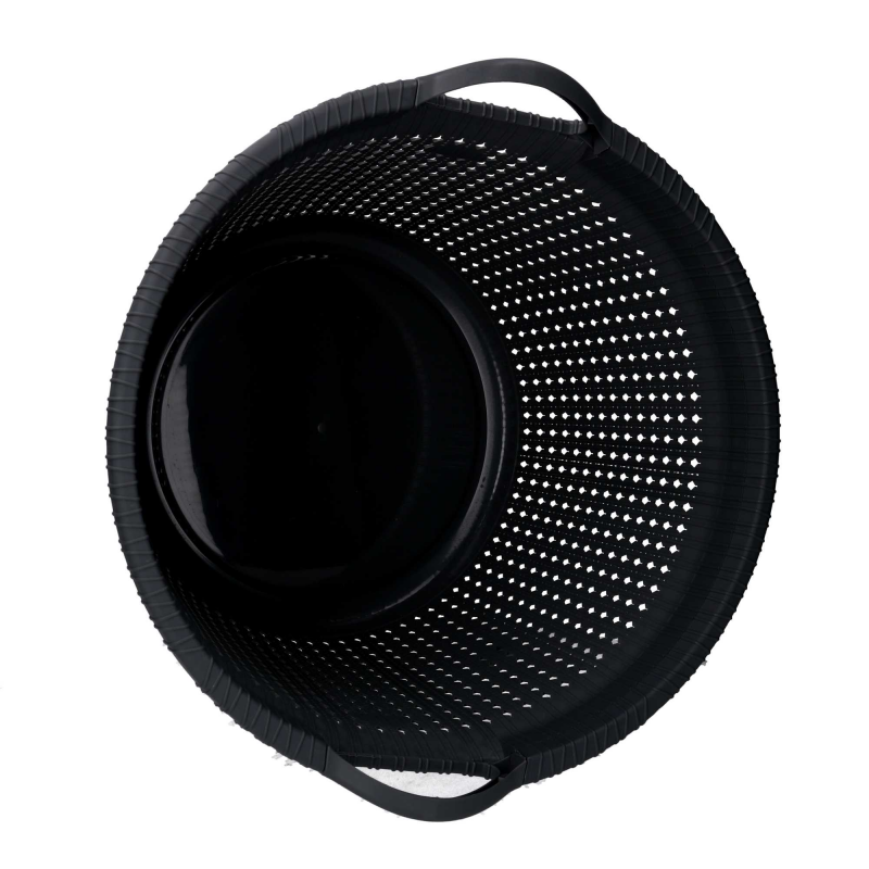 Cesta portabiancheria plastica antracite tonda cm ø48,6h32,6