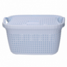 Cesta portabiancheria plastica con coperchio bianca rettangolare cm43x31,5h25,3
