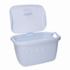 Cesta portabiancheria plastica con coperchio bianca rettangolare cm43x31,5h25,3