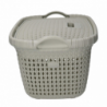 Cesta portabiancheria plastica con coperchio crema rettangolare cm43x31,5h25,3