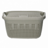 Cesta portabiancheria plastica con coperchio crema rettangolare cm43x31,5h25,3