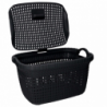 Cesta portabiancheria plastica c/coperchio antracite rettangolare cm43x31,5h25