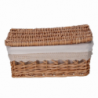 Scatola vimini fodera pizzo con coperchio 1-3 rettangolare cm42x31h19
